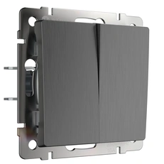 Изображение Выключатель двухклавишный (графит рифленый) W1120004