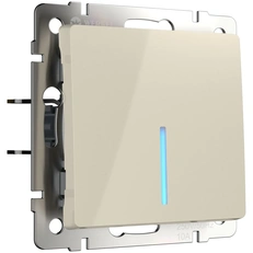 Изображение Выключатель одноклавишный проходной с подсветкой (слоновая кость глянцевый) W1112103